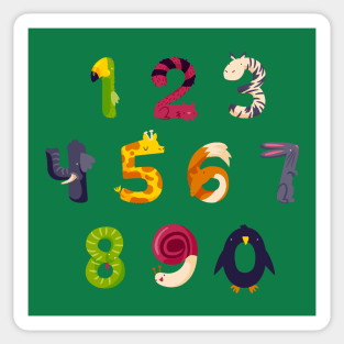 Cute animal number Sticker